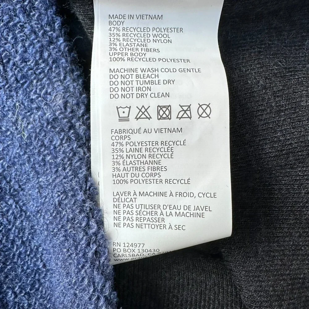 prAna Men's IncrediWool Wooly Bird Fleece L/S Overshirt, Size Med., Stormy Night